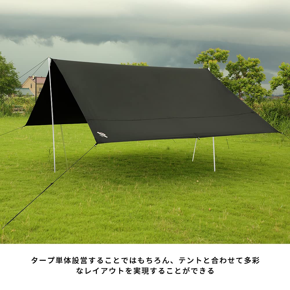 Soomloom Square Tarp Large Solar Block Coating Protection Highly Arrangeable Sunshade 3.8x3.8m UPF50+ Sunshade/UV Camping/Outdoor