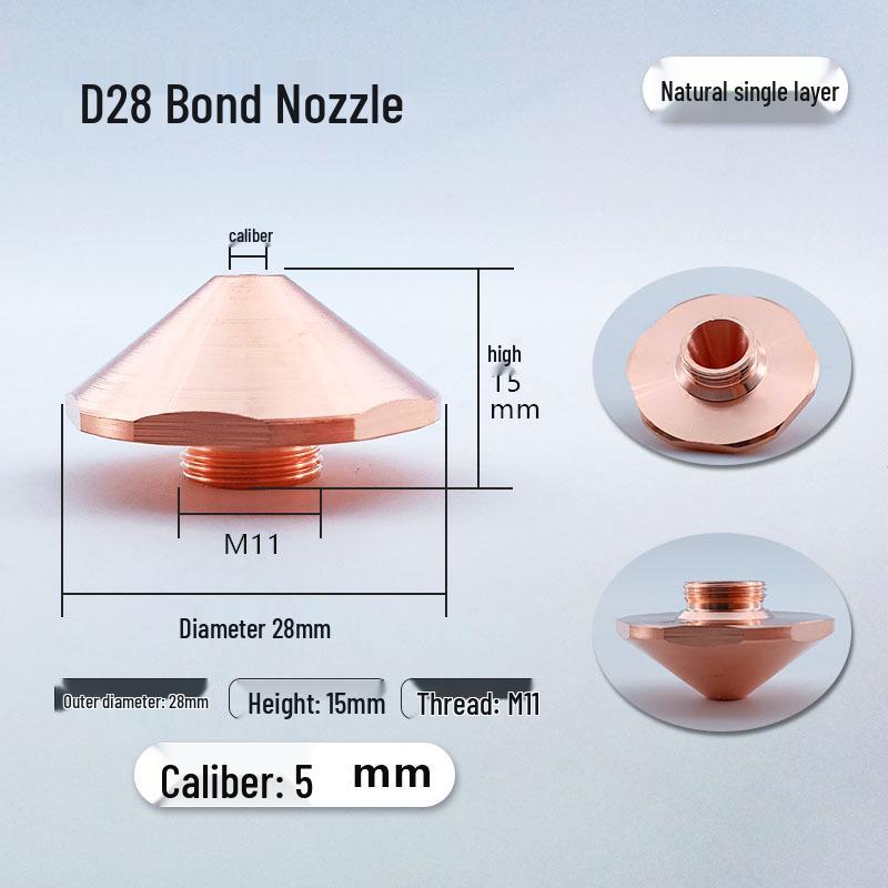 High-Speed Laser Cutting Nozzle for Sheet Metal - Purple Copper, Single/Double Layer