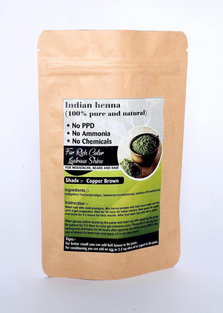 Natürliche Instant-Henna-Haarfarbe, USDA-Bio-Haarfärbepulver, Kupferbraun, 60 g