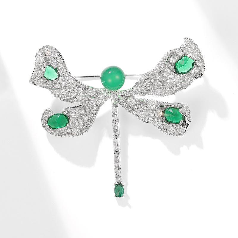 Bo Xin Yun Korean Dragonfly Brooch: Zircon, Freshwater Pearl, Agate Insect Pin Corsage Accessories.