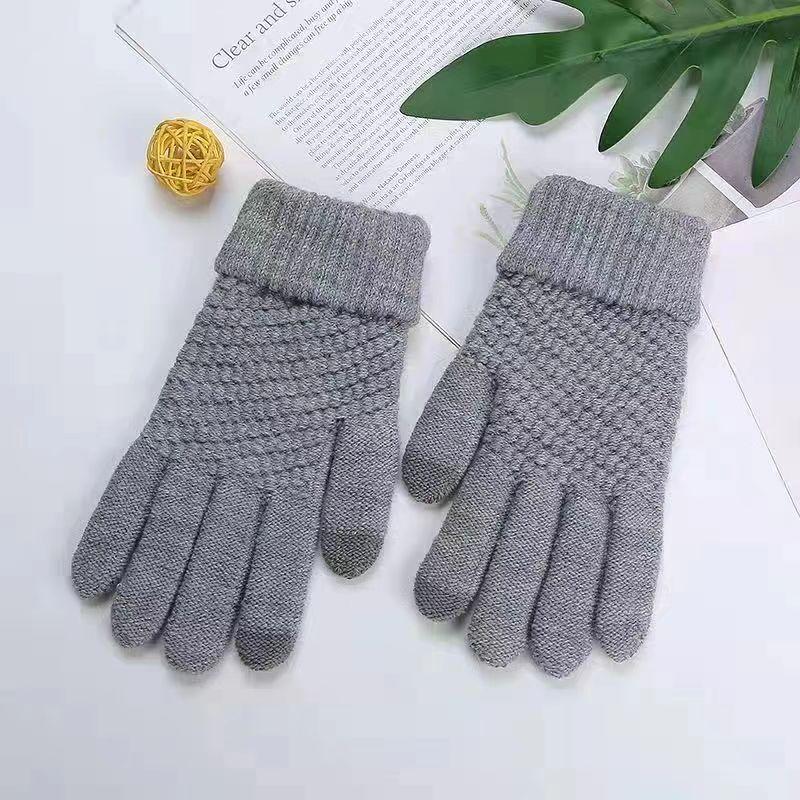 Women's Warm Brushed Knitted Touchscreen Gloves
