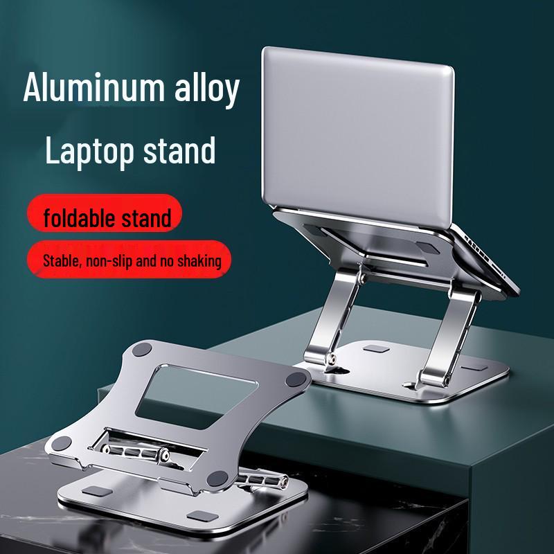 Adjustable Rotating Laptop Stand with Cooling Feature and Height Adjustment for Desktop or Office Use