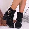 Trend Women Casual Outdoor High Heel Ankle Boots Autumn Winter Woman 2025 New Fashion Comfortable Short Boots Shoes for Women
