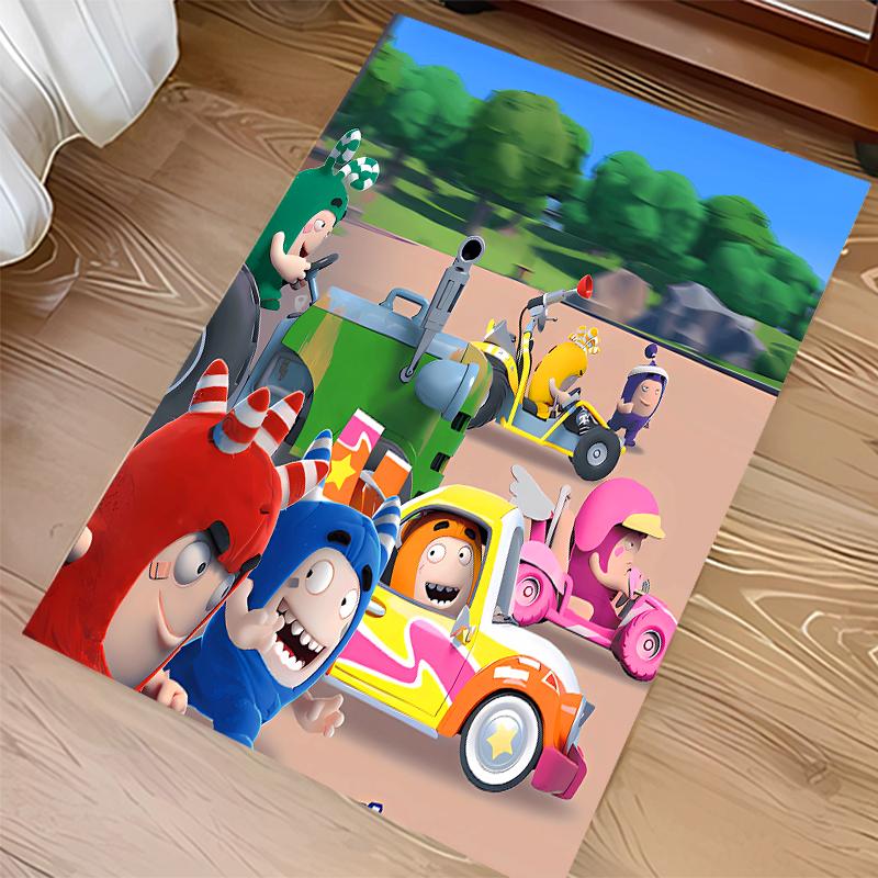 1pz Tappeto Area con Stampa Oddbods - Morbido, Lavabile, Antiscivolo, Tappeto Decorativo da Interno per Sedie da Ufficio, Soggiorno, Ufficio in Casa