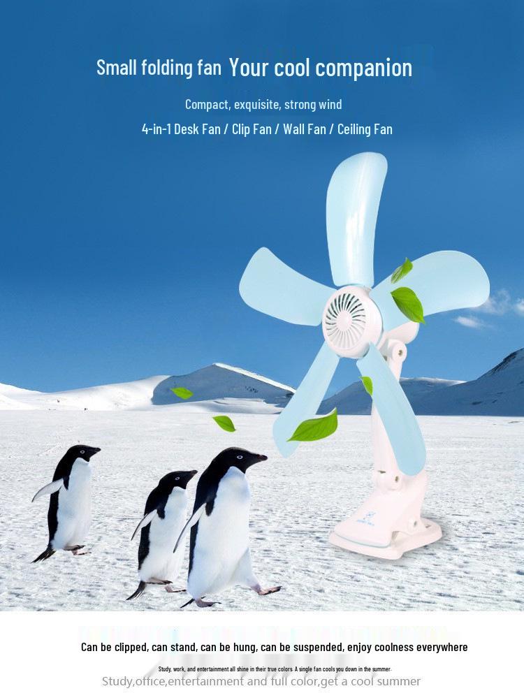 Compact Silent High-Power Mini Fan, Clip-On Bedside Fan for Dorms