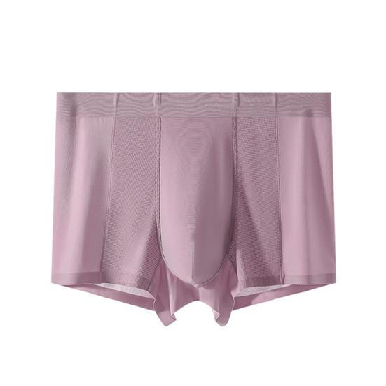 Men Boxer Underwear Mid-rise Tight Cut High Elasticity Shorts Briefs Solid Color Breathable Holes Design U-Convex Panties
