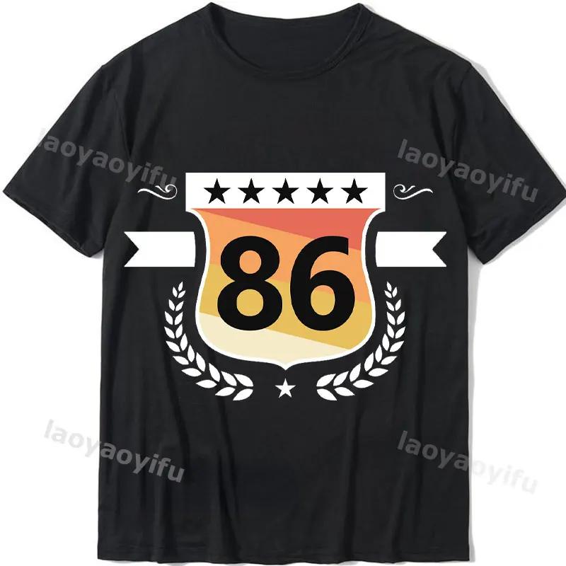2024 Unisex Summer Tops Tshirt Vintage 1986 Classics Tshire Streetwear Printed Tshirt Top  Retro Style Tshirt