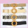 Weave Waist Rope Round Buckle Square Buckle Women Single Loop Waist Gift Belt