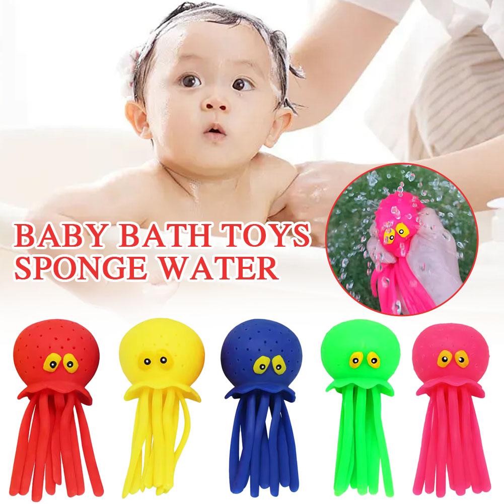 Baby Badspeelgoed Spons Waterabsorberende Octopus Knijpbaar Stressverlichtend Speelgoed Zomer Zwemmen Spelen Water Badspeelgoed Voor Kinderen