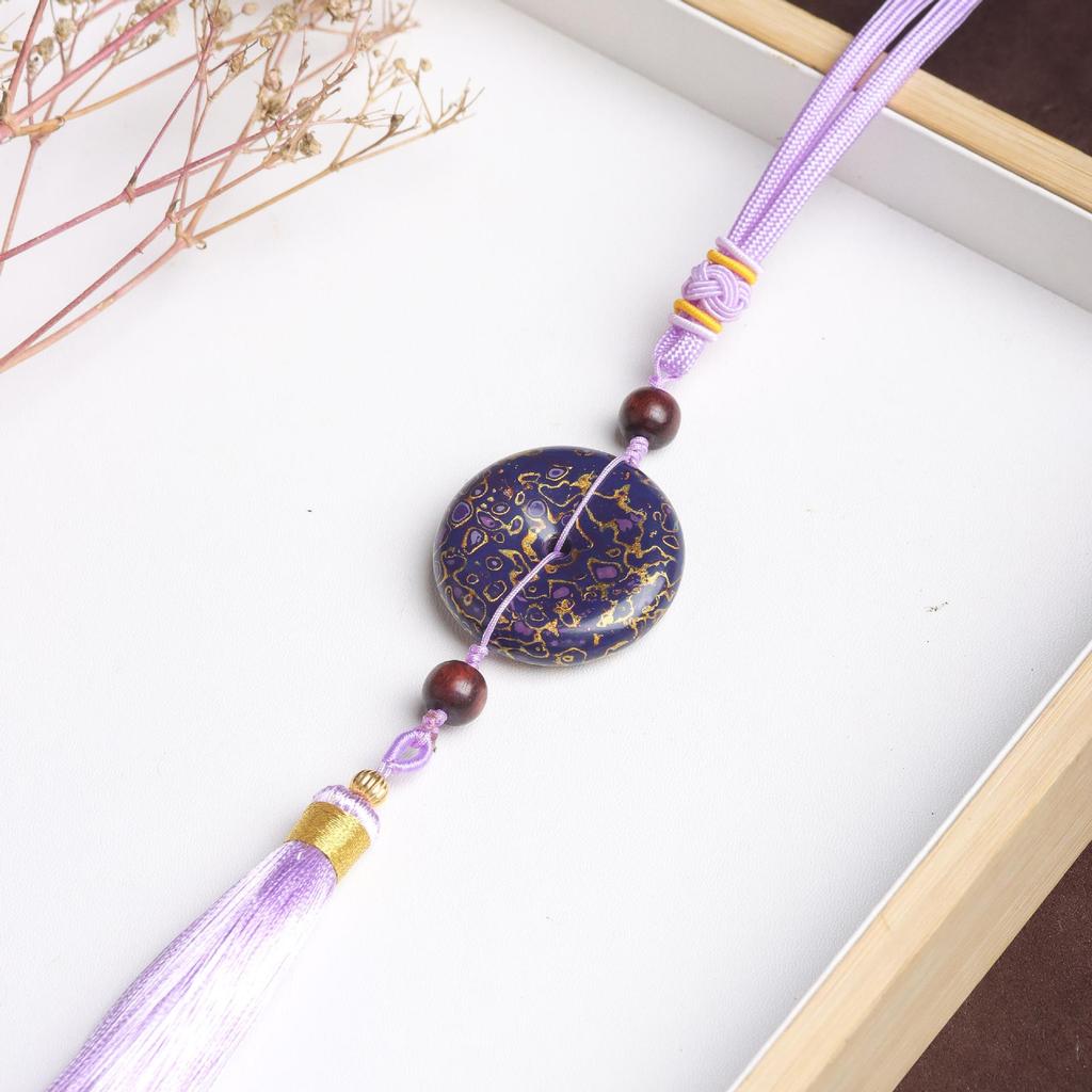 Mother-of-Pearl Lacquerware Ping'an Kou Car Tassel Pendant