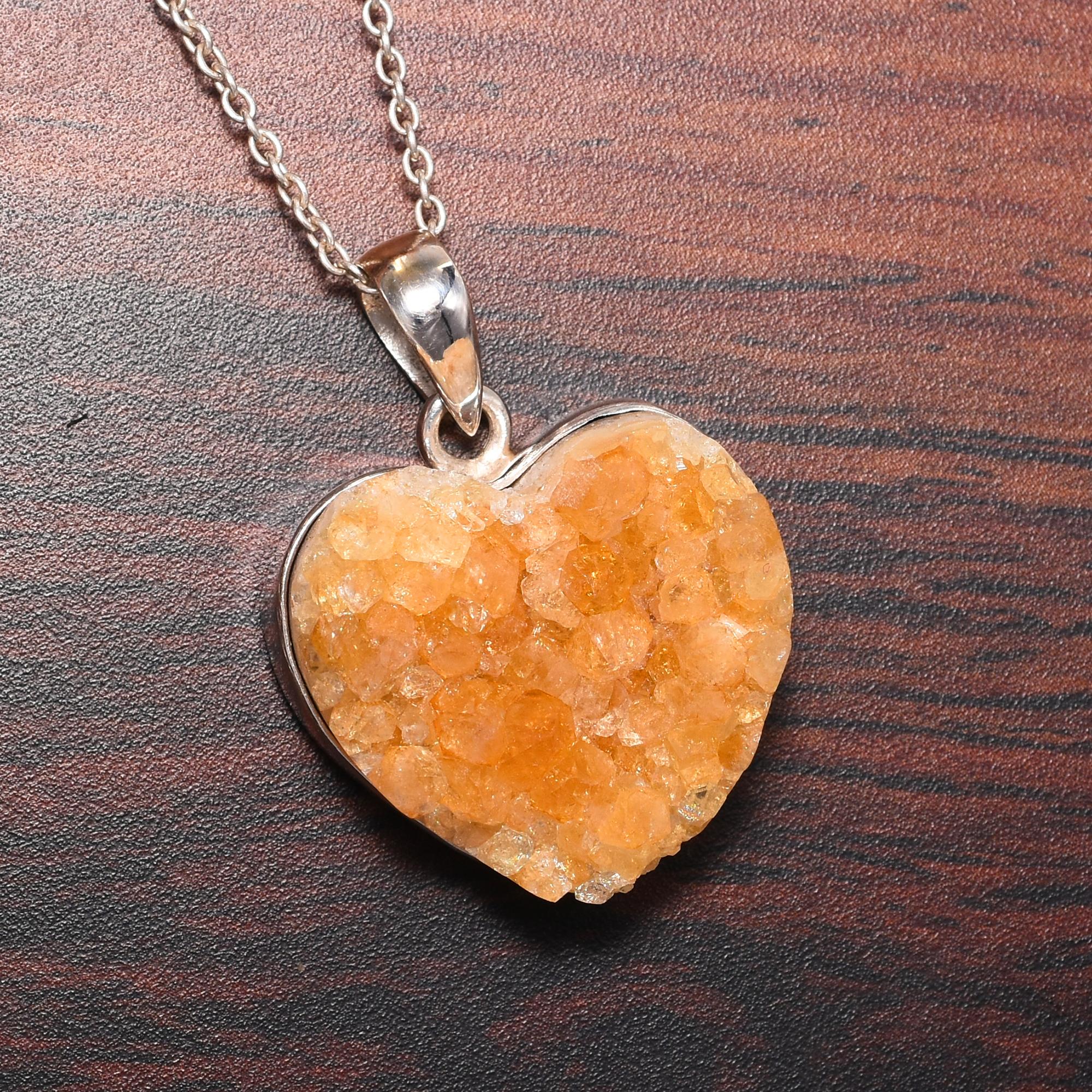 

Raw Citrine Druzy Necklace Pendant, 925 Sterling Silver Necklace, Citrine Druzy Necklace, Handmade Silver Jewelry, Gift For Her 1.30 Inches Length жёлтый