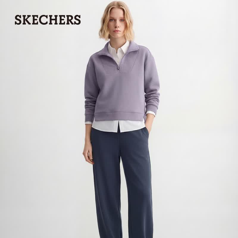 Skechers Women s Half-Zip Knit Pullover Sweatshirt L126W052 X0.00