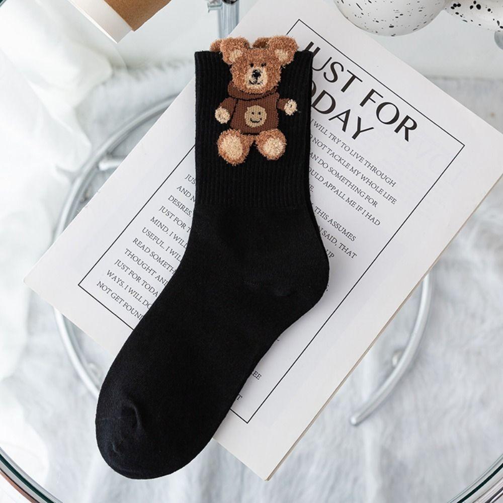 Bear Cotton Socks Cotton Middle Tube Socks Casual Bear Socks