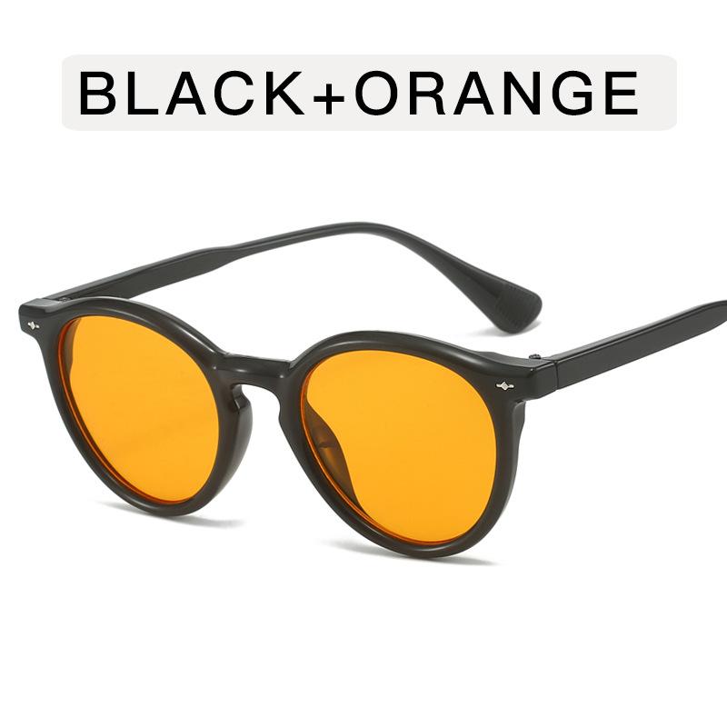Round Shape Women's Sun Glasses Vintage Retro Rivets Decoration Sunglasess Women UV400 Protection Male Sunglass
