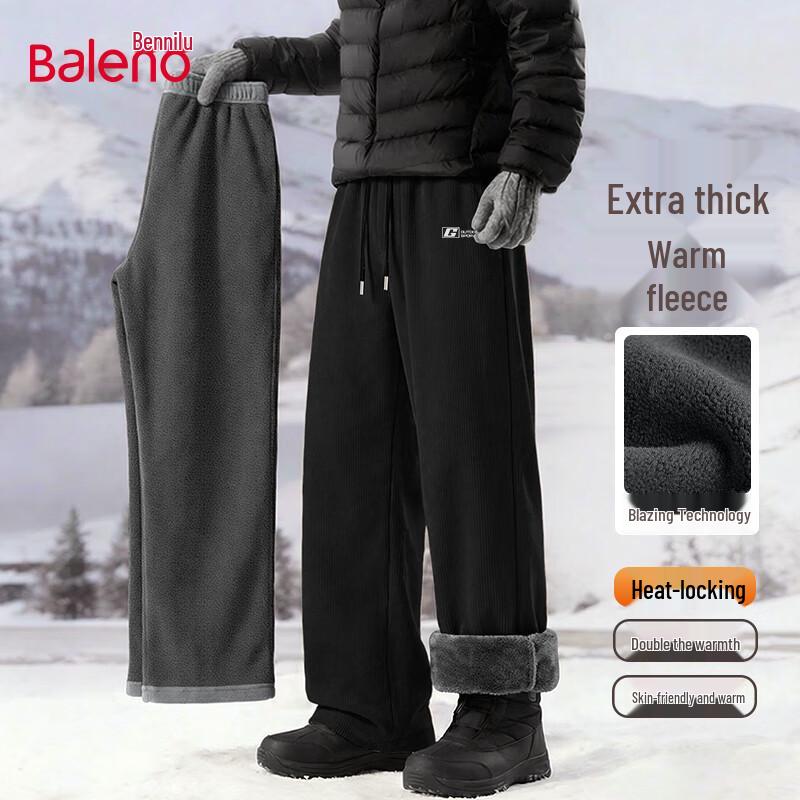 Baleno Men's Winter Loose Fit Fleece Lined Straight Leg Pants