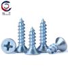 Hardened Blue Zinc Phillips Flat Head Self-Tapping Screws