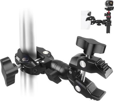 JEBUTU Doppel Super Magic Head Krabbe Fotografie Beleuchtung Fotografie Horizontaler Winkel Schreibtisch Kamera Kamera Befestigung an Licht Zaun Stange Kompatibel mit