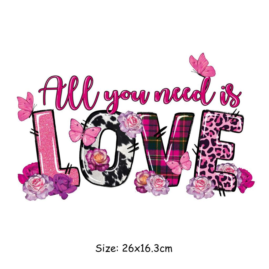 Happy Valentine'Day Patches auf Kleidung Wärmeübertragung Aufkleber Dekoration für Liebhaber Kleidung DIY Streifen Aufkleber Mädchen Junge