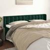 Headboard - With Ears - Dark Green - Velvet - 203 X 16 X 78/88 Cm