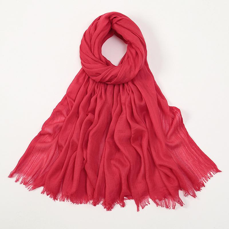 Large Size Cotton Feeling Scarf Women Plain Foulard Femme Luxury Hijab Long Bandana Evening Party Dress Shawls and Wraps