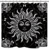 Mandala Celestial Shower Curtain Boho Moon Star Black And White Waterproof Polyester Fabric Bathroom Curtains Home Decor Hooks