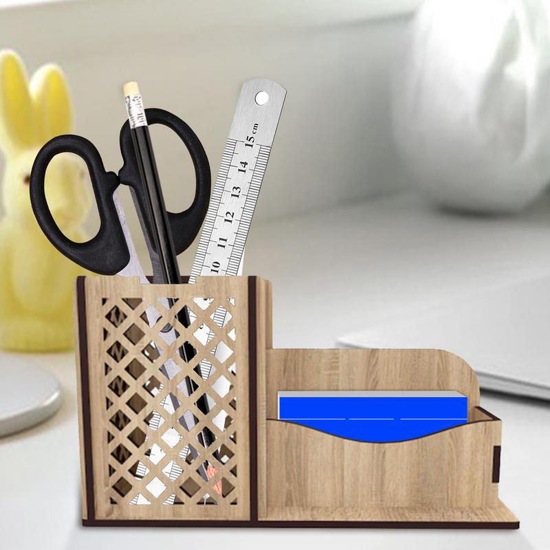 Business Card Holder With Pen Cup Wooden Pen Pencil Storage Holder Desktop Organizer Storage For Desk Business Conferences