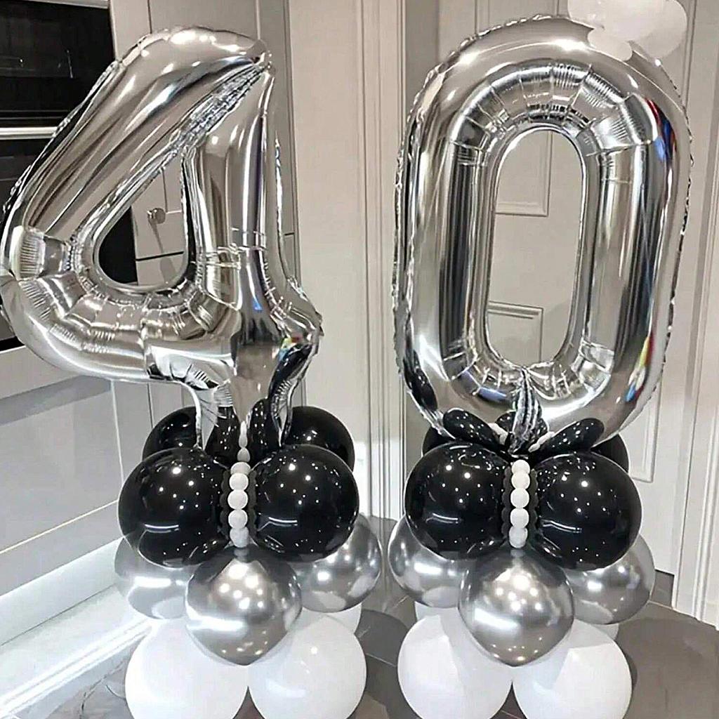 32 inch gold and silver number balloons, birthday party, Valentine's Day wedding, anniversary, New Year party decoration