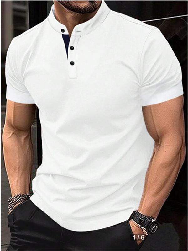 Men's Summer Sports Polo Shirt with Zipper Pocket