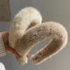 1PC Plush Material Minimalist Style Faux Mink Soft Face Washing Headbands Elegant Headband Versatile Multi-Color