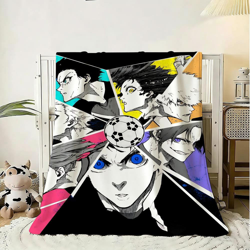 Classic comics Blue Lock Throw 240g Flannel Blanket Lightweight Soft Skin-friendly Summer Thin Throw Blanket 75cmx90cm