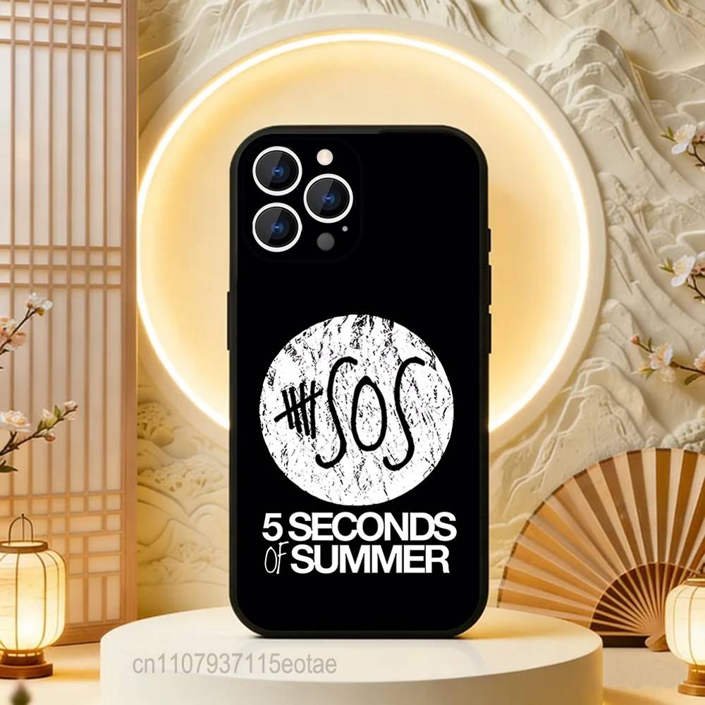 5 S-Seconds of S-Summers 5SOS Phone Case For iPhone 17,16,15,14,13,12,11,Pro,Max,Plus,E,Air,Mini Protective Black Cover