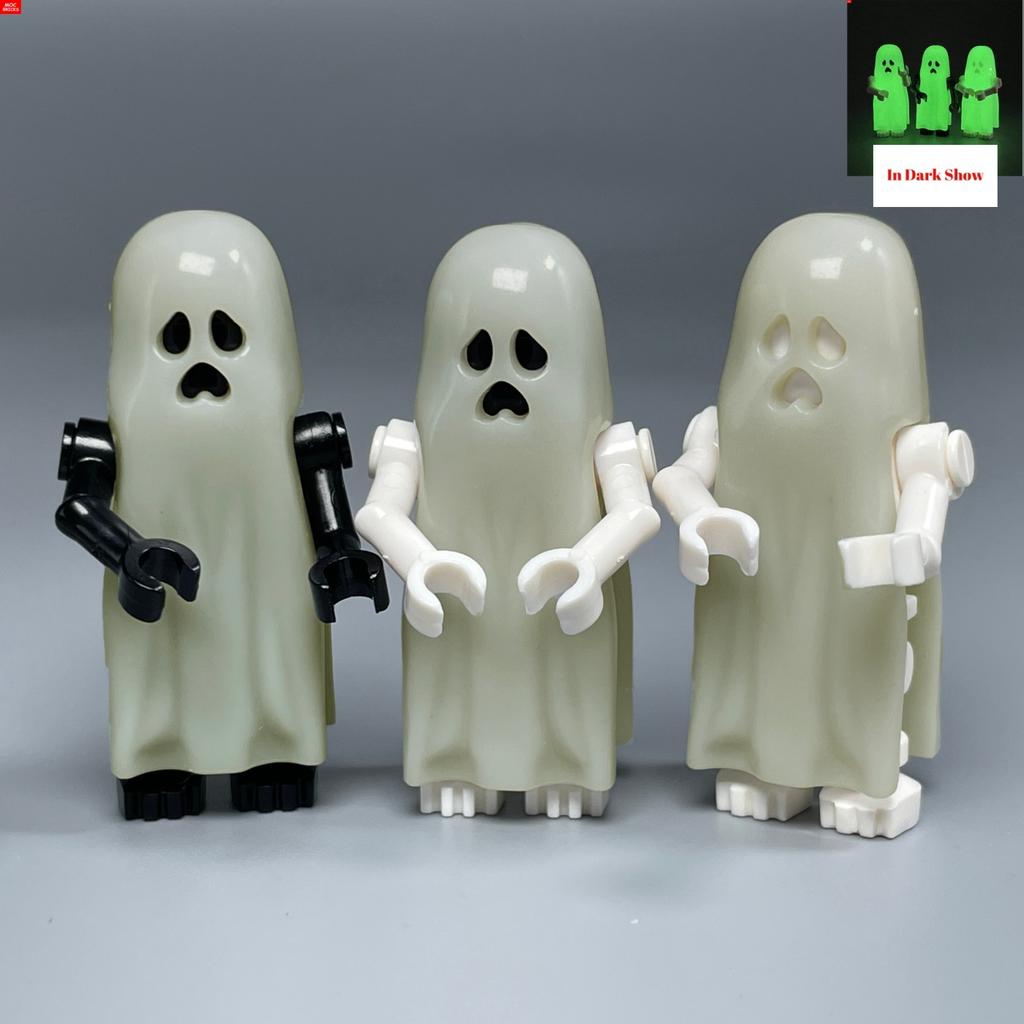 MOC Bricks Skull Cage Halloween Luminous Ghost Horse Skeleton Action Figure Educational Building Blocks Children Toys Gift