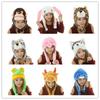 Cartoon Plush Moving Hat Neck Warmer Movable Ears Airbag Cap Earmuff Earflap  Kids Adult Gifts