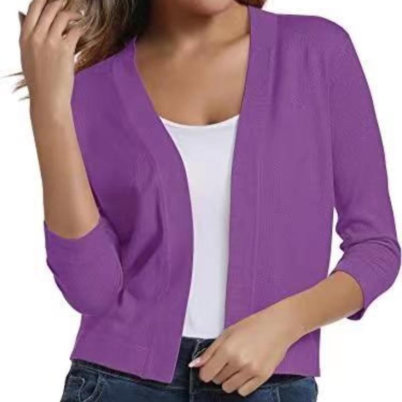 IHUASU Knitwear Women's Simple Versatile Short Jacket Autumn and Winter Knitted Cardigan