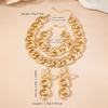 3PCS Zircon Set for Women Gold Copper Color Big Cuban Chains Bracelet Necklace Fashion Chunky Chain Collares Earring Gifts