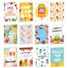 Summer Themed Colorful Ice Cream Pattern Greeting Card Envelope Set Sticker