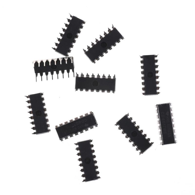 10Pcs Cd4017Be 4017 Cd4017 Decade Counter Divider Ic