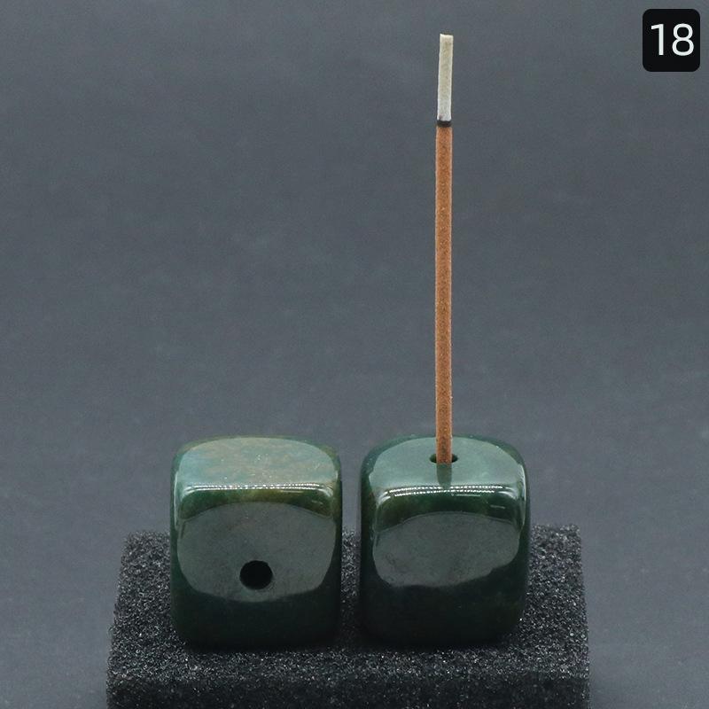 Natural Crystal Stone Square Incense Holder Base Crystal Aroma Stone Incense Holder Home Decoration Interior Decoration