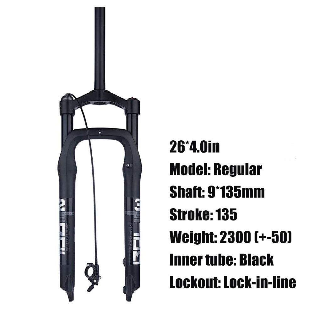 BOLANY Snow Bike Fork 20/26" Magnesium Alloy Air Fork 120mm Travel Shock Suspension 4.0 Fat Tire Fork Bike Accessories