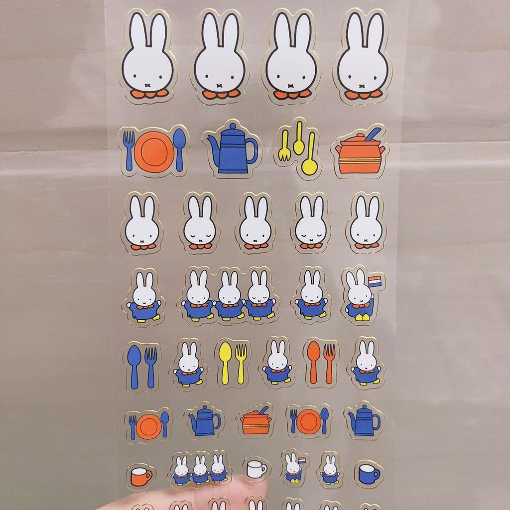 Kawaii Miffy Sticker Cartoon Cute Stickers Waterproof Miffy Diy Tear-Off Decal Cup Phone Case Decorative Picture