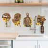 Self-adhesive English Tableware Stickers Cute Cartoon Sunflower Decal Kitchen Wall Stickers  Wall
