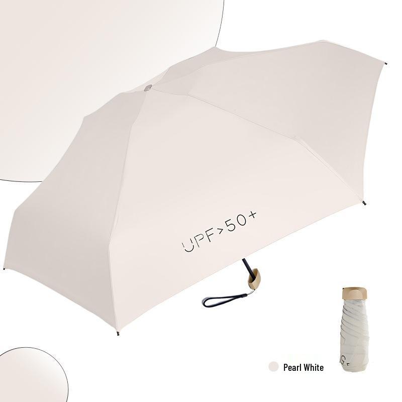 Compact Capsule Umbrella with UV Protection and Black Glue Sunshade