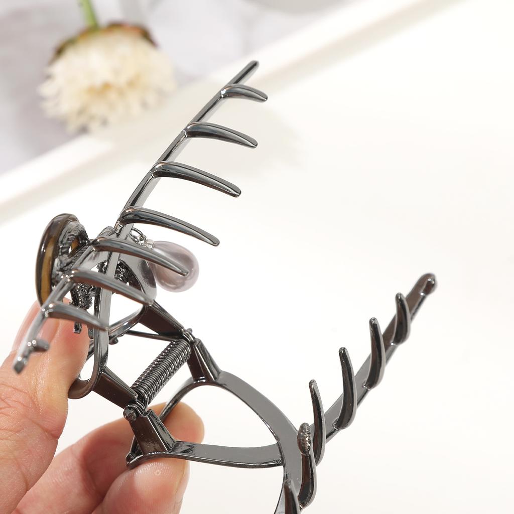 AWAYTR Schwarz Neumond Haarspangen Legierung Pferdeschwanz Haarspangen Krabbe Für Frauen Mädchen Geschenk Haarschmuck Valentinstag Kopfschmuck