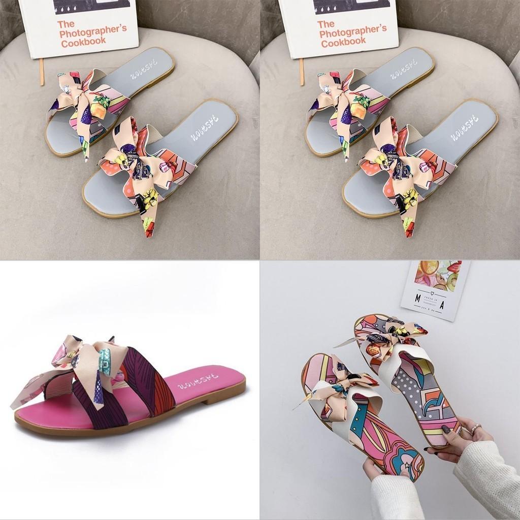 Stylish Women's Bow Sliders Silky Butterfly Sandals Perfect For Summer Beach Parties