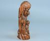 Chinese Antique Boxwood Carving Exquisite Lion Statue Collection Figurines Decor
