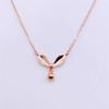 Purple Gold-Plated Rose Gold Color Gold Bead Bow Necklace Fashionable Personalized Design Set Chain Women