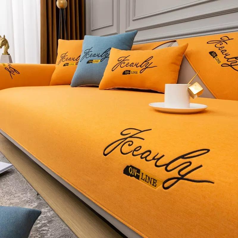 

Сплошной цвет, защитный чехол для дивана для гостиной, универсальный коврик для подушки, чехлы для диванов, нескользящий утолщенный стул, диван, полотенце, домашний декор 70x70cm