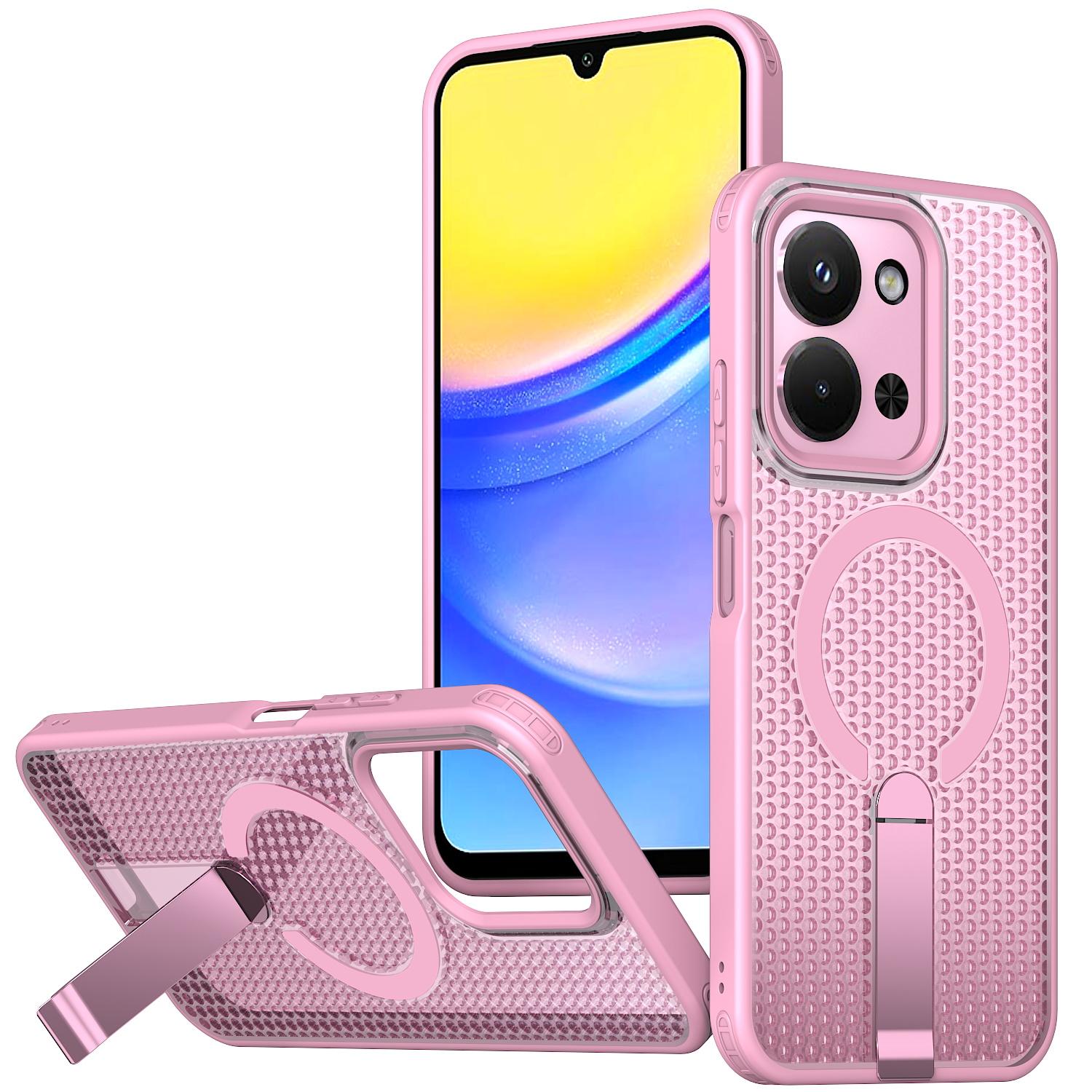 

Magnetic Case For Xiaomi Redmi 15C 5G (EU) (173mm)/4G (EU) (173mm)/Poco C85 4G (173mm) Kickstand Grid Texture TPU PC Phone Back Cover