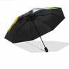 Automatic Folding Umbrella with Cute Gray Kitten & Colorful Umbrella Design - Portable Collapsible 8-Rib Durable Canopy, Auto