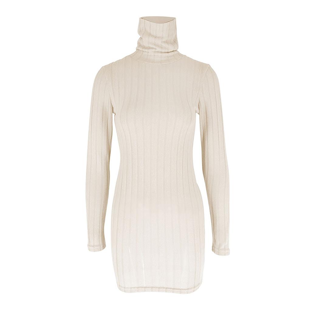 Dámské zimní šaty s vysokým límcem na prst Slim Temperament Bust Hip Package Value